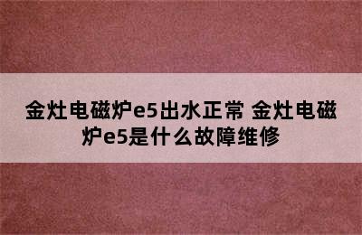 金灶电磁炉e5出水正常 金灶电磁炉e5是什么故障维修